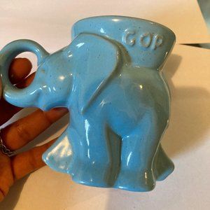 Frankoma Blue Elephant 1982 Political Mug